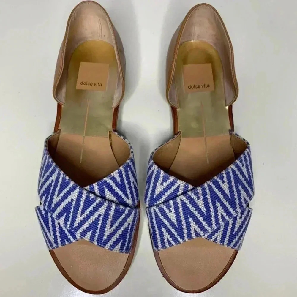 Dolce Vita Blue and White Women's Sandals - Picture 2 of 6
